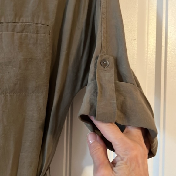 Pure Collection Silk Linen Tie Front Dress - Picture 3 of 6